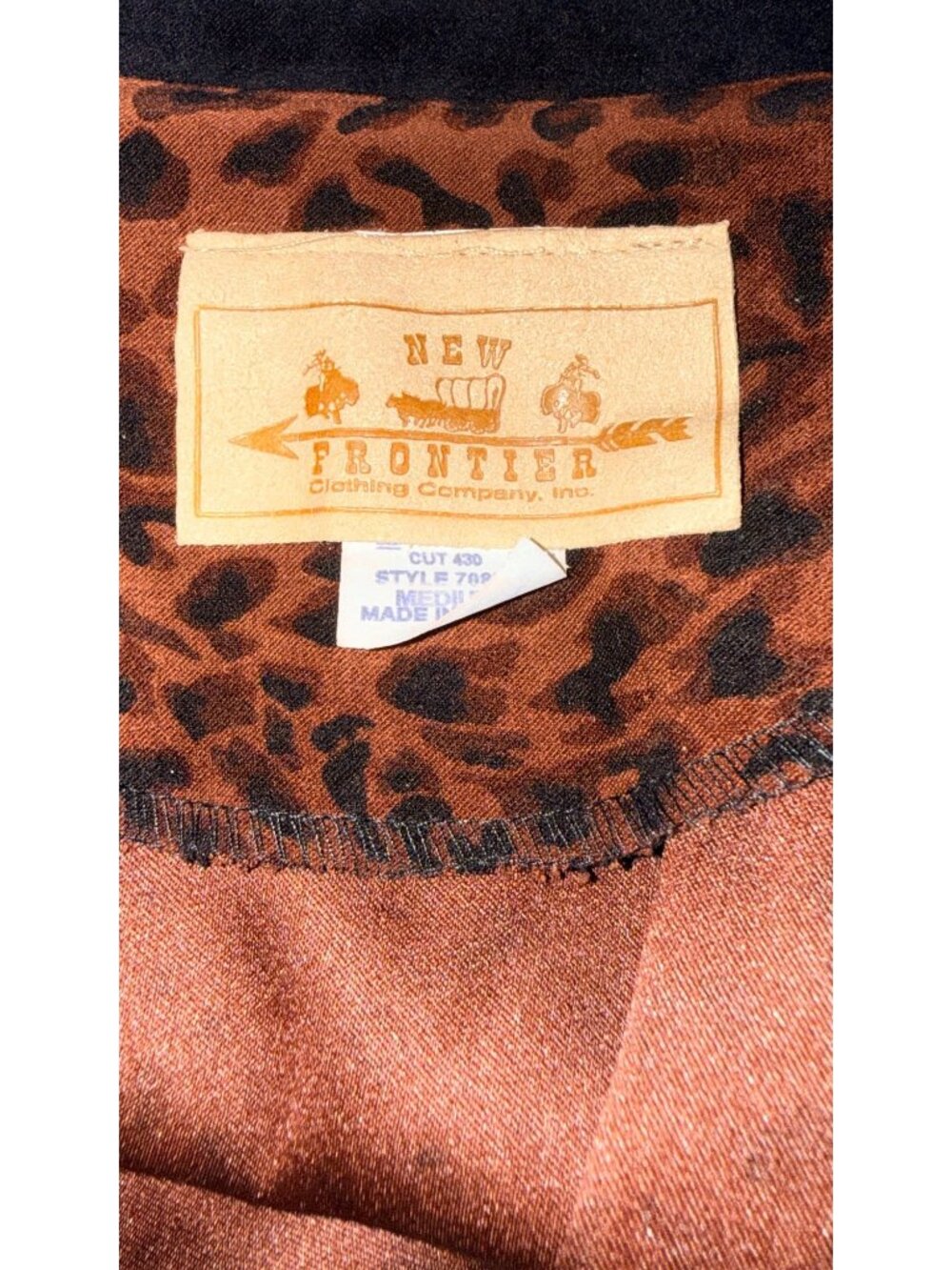 New Frontier Vintage 90s Jacket Womens M Leopard Print Western Style - Picture 5 of 12